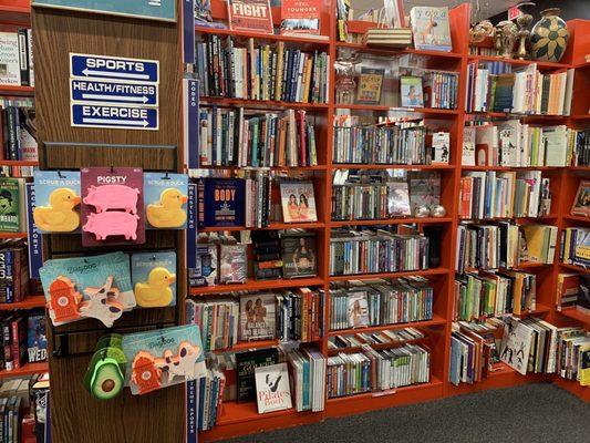 Exercise DVDs are in the exercise session with the books