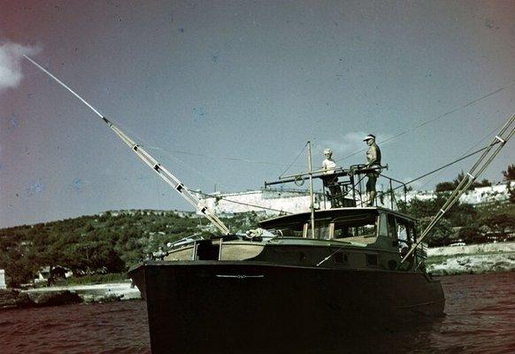 Earnest and Mary Hemingway aboard the Pilar