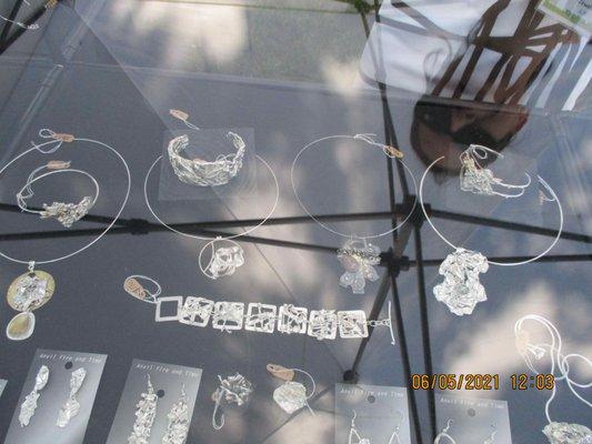 Arts in the Middle, Urbanna, VA, 2021: Stunning silver jewelry.