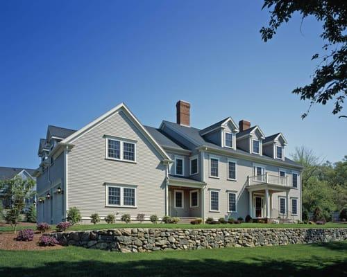 Exterior shot of a custom home built by Petrini Corp.