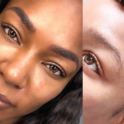 BEFORE & AFTER Microblading &Shading combo brow