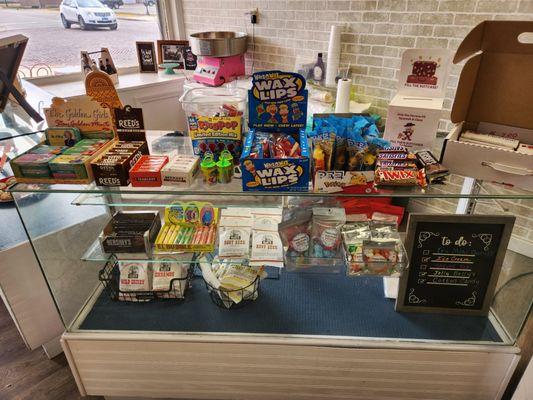 Retro candy, ice cream, and lunch available