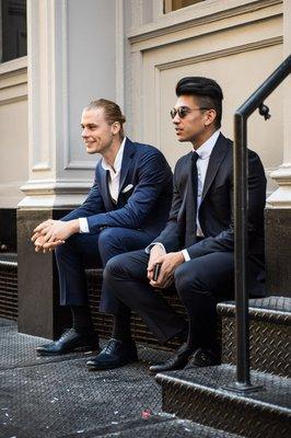 The essential suit in Light Navy and Traditional Navy