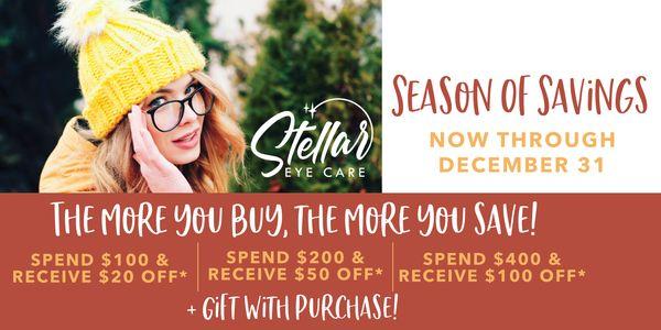 Stellar Eye Care promotion. Runs through December 31st.