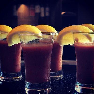 Bloody Mary Shots at Brunch