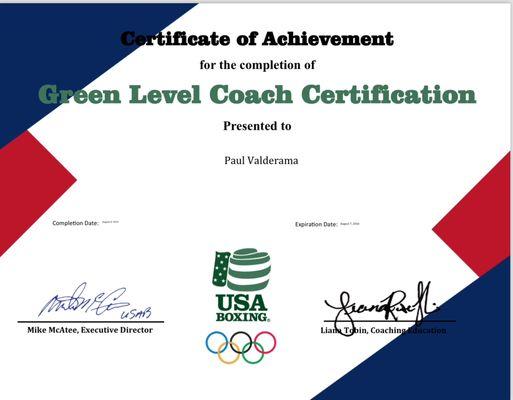 Certified USA Boxing Coach