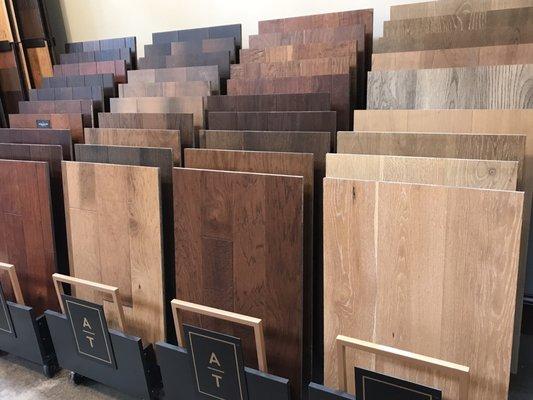 Flooring samples abound