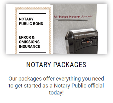 We offer notary packages that include the bond, E&O insurance and supplies.