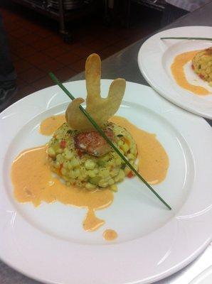 Corn Cake w/ Crab Meat & Lobster Sauce