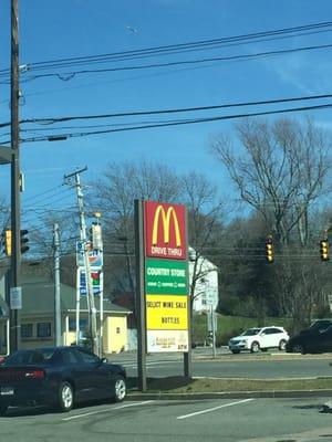 Foxborough McDonald's -- 212 North Street, @ Route 1 / Washington Street Junction, Foxborough - Walpole           Sign