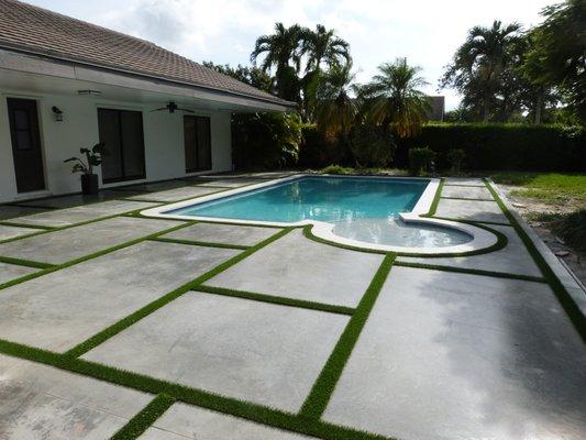 Concrete pool areas