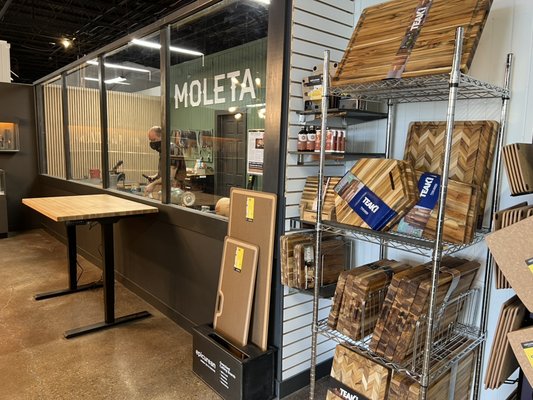 You can watch Moleta sharpen while you shop at Better Knife & Kitchen Store!