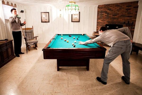 Photo by Brianne Bradbury Photography - Shot of the basement of the house where the boys got ready before ceremony.