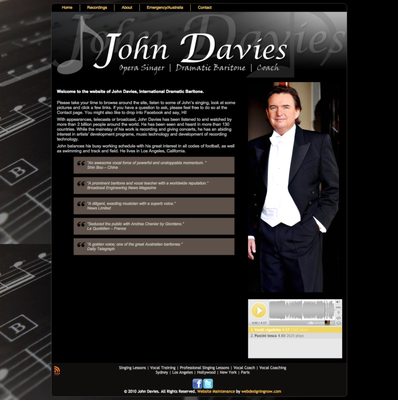 web design for Opera singer