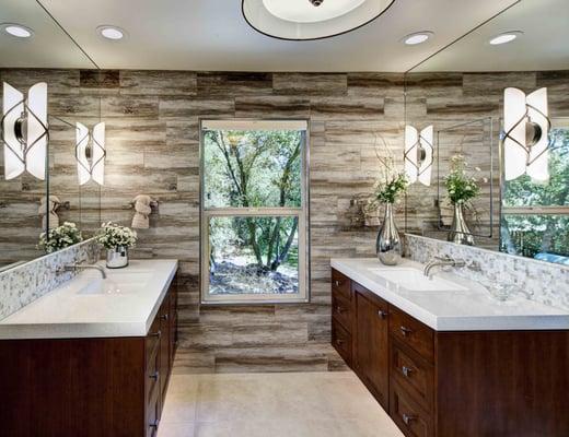 Guchi Interior Design- Roseville designed and installed this Winning 1st place NKBA Medium/Large Bath; 'Judges Choice'