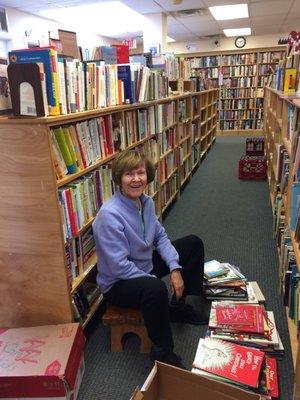 Carol, Shelving books in the children's section