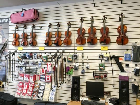 In addition to beginning orchestra rentals, we carry a full line of step-up strings and all the accessories you need.