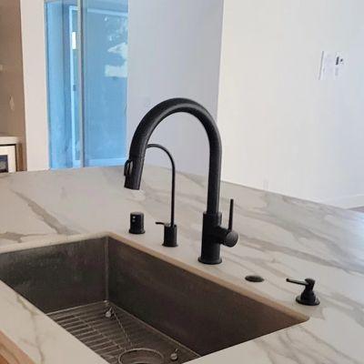 Remodeled kitchen with sink installment