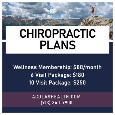 Giving chiropractic patients a variety of affordable visit options based on their needs.