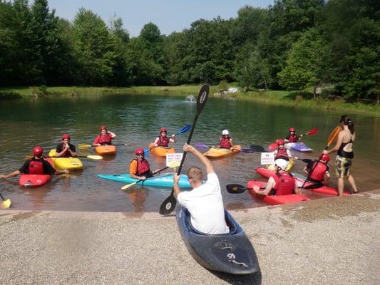 Kayak clinics available; practice in our pond in the morning then hit the river in the afternoon!