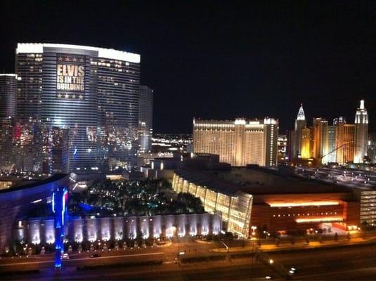 View from Balcony Right Side: Left to right...Aria, MonteCarlo, NYNY...