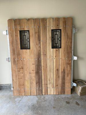 Custom double gate door construction.