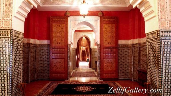 Moroccan Palace foyer embellished with Zellij tiles