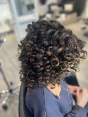 Curly hair styling