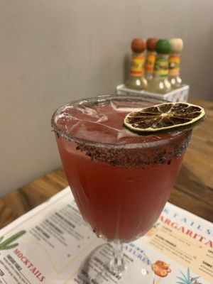 Blood Orange Margarita with Black Salt Rim