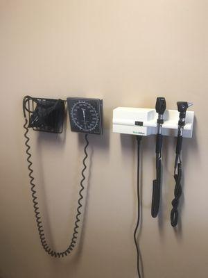 Medical tools in the exam room