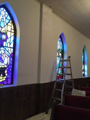 Some drywall repair at a church