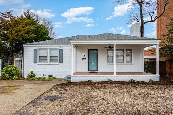 Front of home repainted with signage and porch redone for more open look!