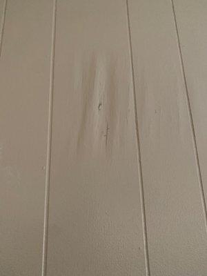 Water damage to wall from leak