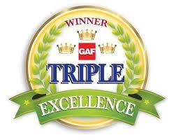 A Crown Roofing Is a Three time Winner of the GAF Triple Excellence Award for 2014, 2015 & 2016