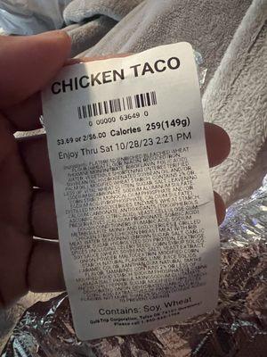 Chicken taco