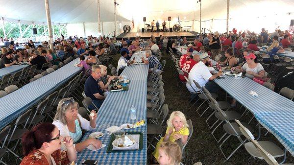 The big tent during the Greek Festival.