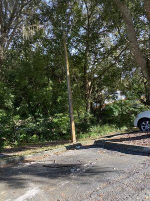 Parking lot is next to the train track