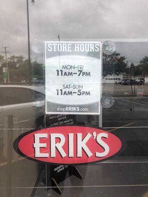 Store hours.