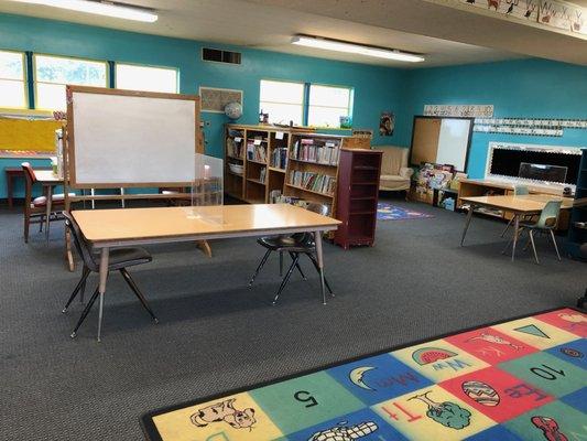 Wide classrooms with lots of space for learning.