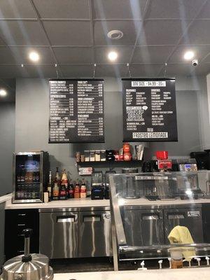 Front counter/menu