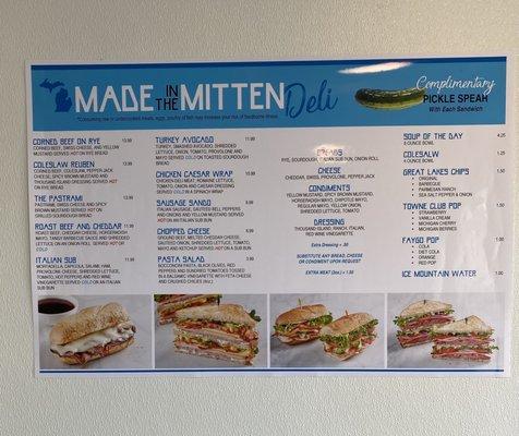 Wall menu