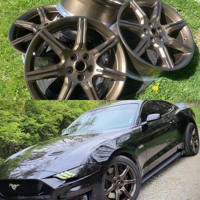 Mustang Wheels done with Satin Bronze Chrome