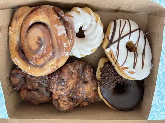 Assorted donuts and fritters