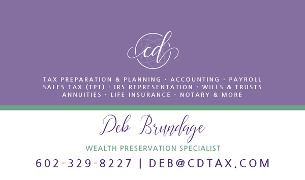 Deb Brundage, Wealth Preservation Specialist Business Card