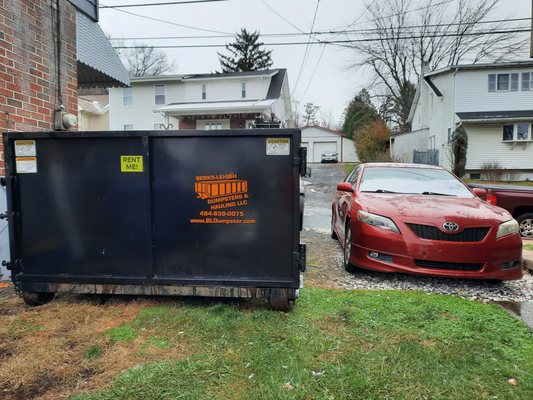 Tight squeeze and a little snow in Laureldale today! If you can fit a car we can typically fit our dumpsters!