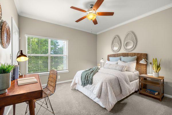 Bedroom with ceiling fan at Estancia at Ridgeview Ranch