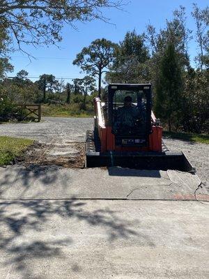 Site work services available. Here we are removing a driveway to prepare for asphalt.