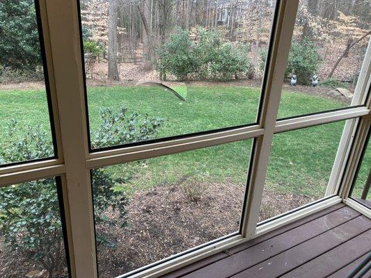 Damaged porch screening