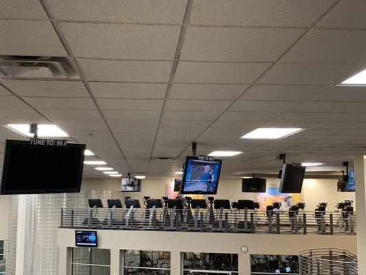 1/3 of TVs in the cardio area have been broken for months.