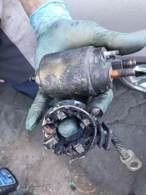 My old starter how bad and damaged it was